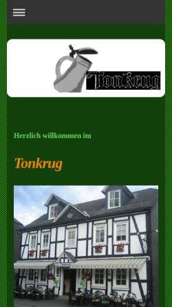 Vorschau der mobilen Webseite www.tonkrug.com, Tonkrug Bad Berleburg