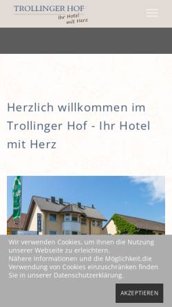 Vorschau der mobilen Webseite www.trollinger-hof.de, Hotel - Restaurant Trollinger Hof