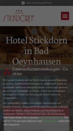 Vorschau der mobilen Webseite hotel-stickdorn.de, Hotel Stickdorn