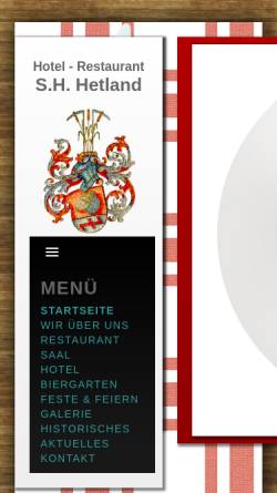 Vorschau der mobilen Webseite www.hotel-hetland.de, Hotel und Restaurant Hetland