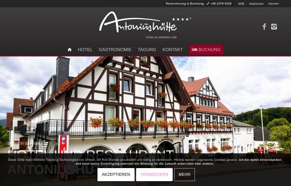 Vorschau von www.hotel-antoniushuette.de, Hotel Antoniushütte, Eisborn
