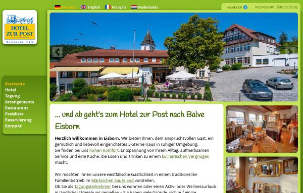 Vorschau von www.hotel-eisborn.de, Hotel Zur Post, Eisborn