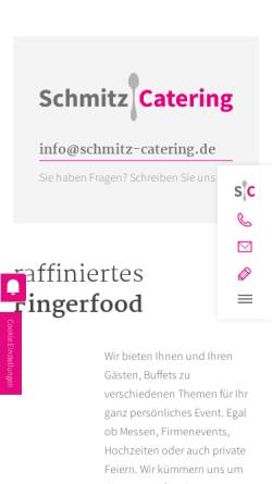 Vorschau der mobilen Webseite www.party-service-schmitz.de, Partyservice Schmitz