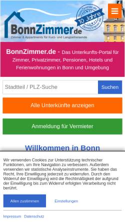 Vorschau der mobilen Webseite www.bonnzimmer.de, BonnZimmer