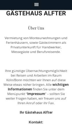 Vorschau der mobilen Webseite www.gaestehaus-alfter.eu, Gästehaus Alfter