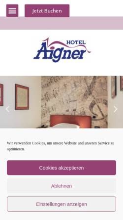 Vorschau der mobilen Webseite www.hotel-aigner-bonn.de, Hotel Aigner