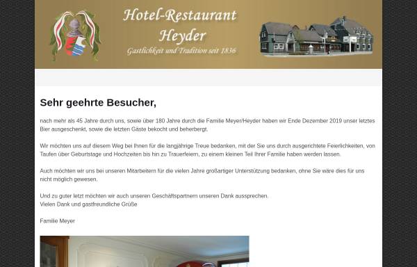 Vorschau von www.hotel-heyder.de, Hotel Restaurant Heyder