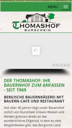 Vorschau der mobilen Webseite thomashof-burscheid.de, Thomashof