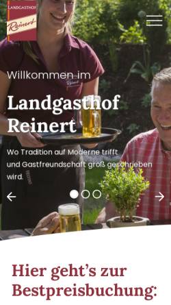 Vorschau der mobilen Webseite www.landgasthof-reinert.de, Landgasthof Reinert