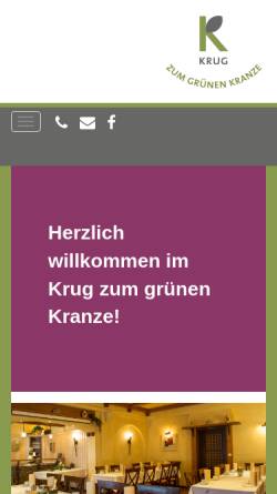Vorschau der mobilen Webseite www.krug-zum-gruenen-kranze.com, Krug zum grünen Kranze