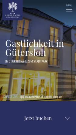 Vorschau der mobilen Webseite hotel-appelbaum.de, Appelbaum