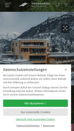 Vorschau der mobilen Webseite www.waldklause.at, Waldklause