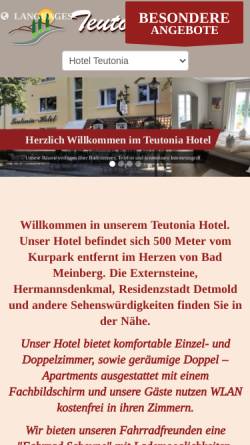 Vorschau der mobilen Webseite teutonia-hotel.com, Teutonia Hotel & le petit Gourmet