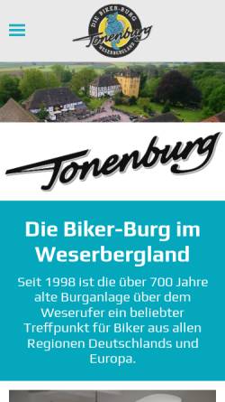 Vorschau der mobilen Webseite www.tonenburg.de, Die Tonenburg