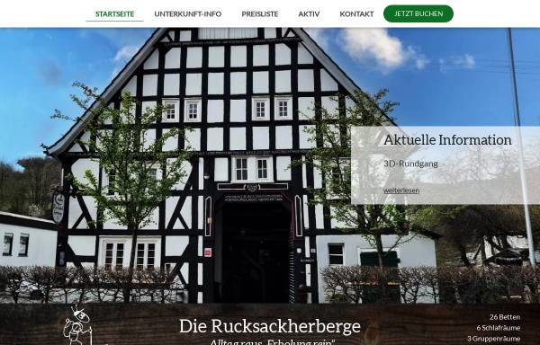 Vorschau von www.rucksackherberge.de, Rucksackherberge