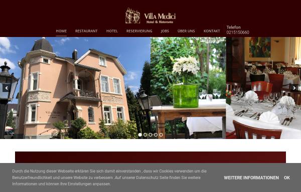 Vorschau von villa-medici-krefeld.de, Villa Medici, Ristorante & Hotel