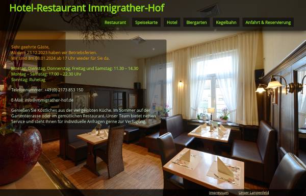 Vorschau von immigrather-hof.de, Hotel Immigrather-Hof