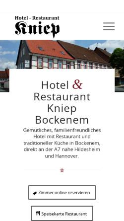Vorschau der mobilen Webseite www.hotel-kniep.de, Hotel-Restaurant Kniep