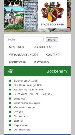 Vorschau der mobilen Webseite www.bockenem.de, Stadt Bockenem