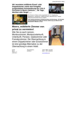 Vorschau der mobilen Webseite www.zimmervermietung-moers.de, Zimmervermietung Familie Wieser
