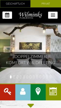 Vorschau der mobilen Webseite www.wilminks-parkhotel.de, Wilminks Parkhotel
