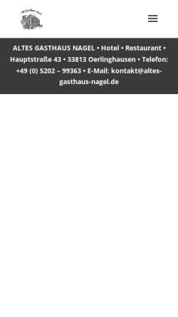 Vorschau der mobilen Webseite www.altes-gasthaus-nagel.de, Altes Gasthaus Nagel