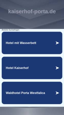 Vorschau der mobilen Webseite www.kaiserhof-porta.de, Hotel 