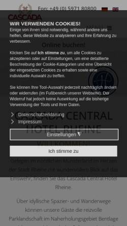 Vorschau der mobilen Webseite www.cch-rheine.de, City Club Hotel und Stadthalle Rheine