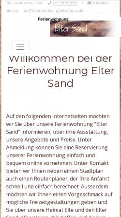Vorschau der mobilen Webseite www.ferienwohnung-elter-sand.de, Ferienwohnung Elter Sand