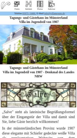 Vorschau der mobilen Webseite www.villamesum.de, Villa Mesum