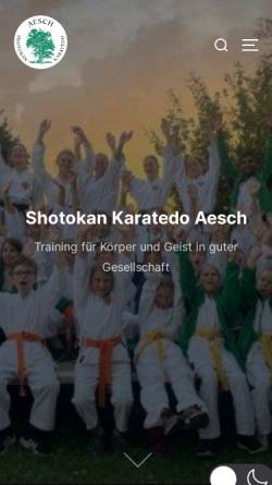 Vorschau der mobilen Webseite www.karateclub-aesch.ch, Karateclub Shotokan Karate-do Aesch