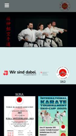Vorschau der mobilen Webseite www.seishinkan.ch, Seishinkan Karate Do
