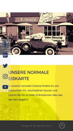 Vorschau der mobilen Webseite www.eiscafecortina.de, Eiscafe Cortina