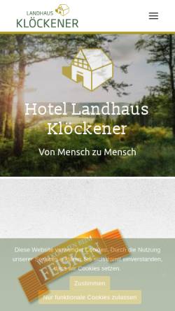 Vorschau der mobilen Webseite www.hotel-kloeckener.de, Landhaus Klöckener