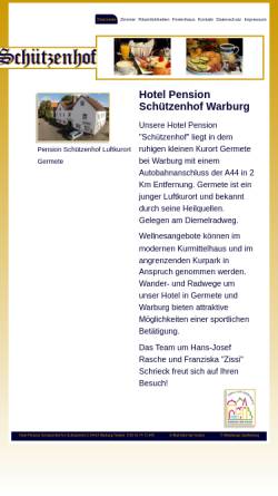 Vorschau der mobilen Webseite www.schuetzenhof-pension.de, Hotel Pension Schützenhof