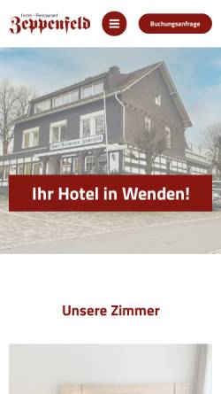 Vorschau der mobilen Webseite www.hotel-zeppenfeld.de, Hotel Restaurant Zeppenfeld