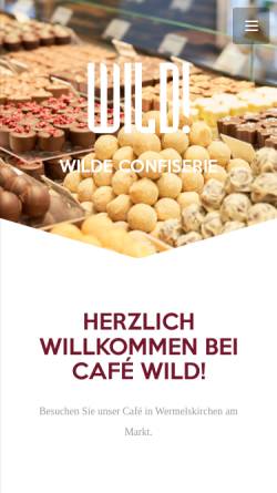 Vorschau der mobilen Webseite www.echt-wild.de, Konditorei & Cafe Wild