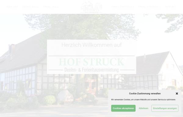 Vorschau von www.strucks-hof.de, Hof Struck, Deelen- und Ferienhausvermietung