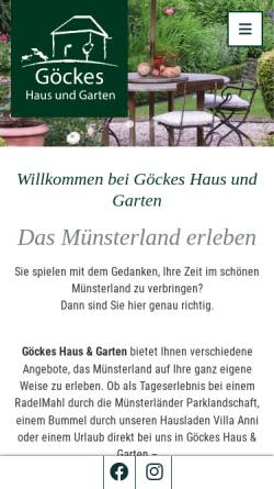 Vorschau der mobilen Webseite www.goeckeshausundgarten.de, Göcke's Haus und Garten