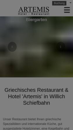 Vorschau der mobilen Webseite www.hotel-artemis.de, Hotel-Restaurant Artemis