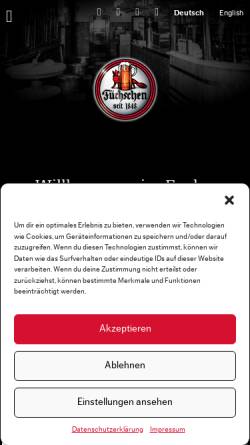 Vorschau der mobilen Webseite fuechschen.de, Brauerei im Füchschen