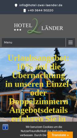 Vorschau der mobilen Webseite hotel-zwei-laender.de, Hotel 2 Länder