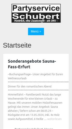 Vorschau der mobilen Webseite www.partyservice-schubert.de, Partyservice Schubert
