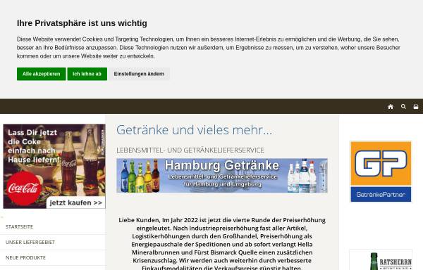 Vorschau von www.hamburg-getraenke.de, Hamburg Getränke, Christine Wenzel