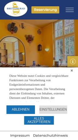 Vorschau der mobilen Webseite restaurant-breitengrad-hamburg.de, Breitengrad