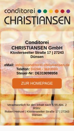 Vorschau der mobilen Webseite www.conditorei-christiansen.de, Conditorei Christiansen
