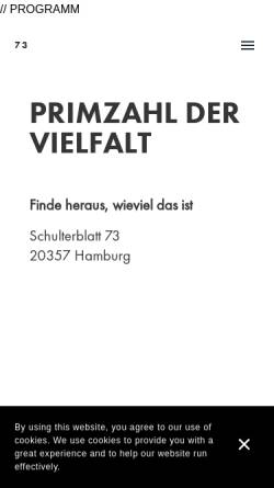 Vorschau der mobilen Webseite www.dreiundsiebzig.de, Kulturhaus III & 70