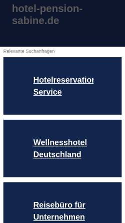 Vorschau der mobilen Webseite www.hotel-pension-sabine.de, Hotel Pension Sabine