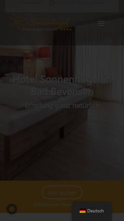 Vorschau der mobilen Webseite www.sonnenhuegel-bevensen.de, Hotel Sonnenhügel