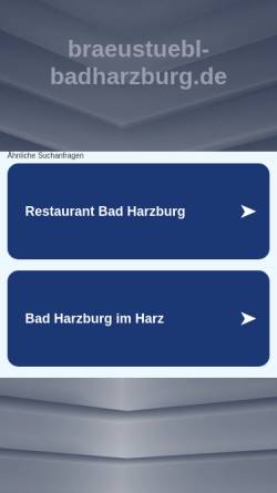 Vorschau der mobilen Webseite www.braeustuebl-badharzburg.de, Restaurant ''Bräustübl''